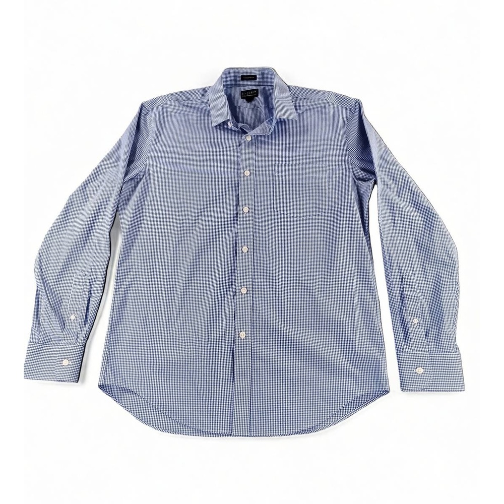 Preppy Minimalist J. Crew Thompson Men's Large Gingham Flex Button Down Dress